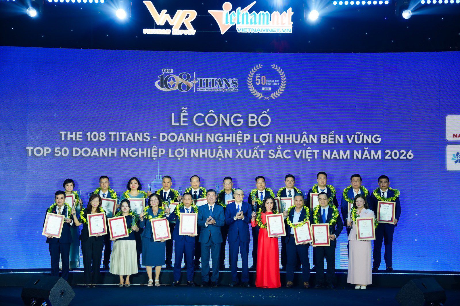 Lễ Công Bố PROFIT500, The 108 Titans Và Top Công Ty Uy Tín Năm 2026 Lễ Vinh Danh The 108 Titans Doanh Nghiệp Lợi Nhuận Bền Vững Và Top 50 Doanh Nghiệp Lợi Nhuận Xuất Sắc Việt Nam Năm 2026